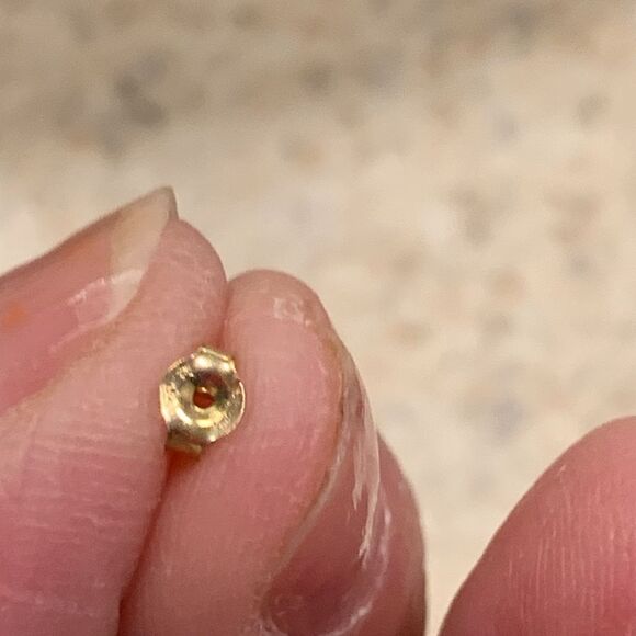 14 karat gold Natural Pearl & Black Onyx Vintage Dangle Earrings.  Rare find - Picture 8 of 12